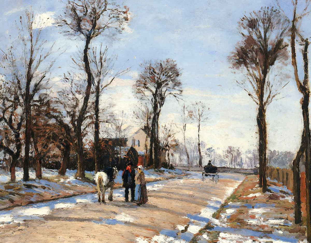 Street Winter Sunlight and Snow 1872 by Camille Pissarro Art Print (6 Sizes)