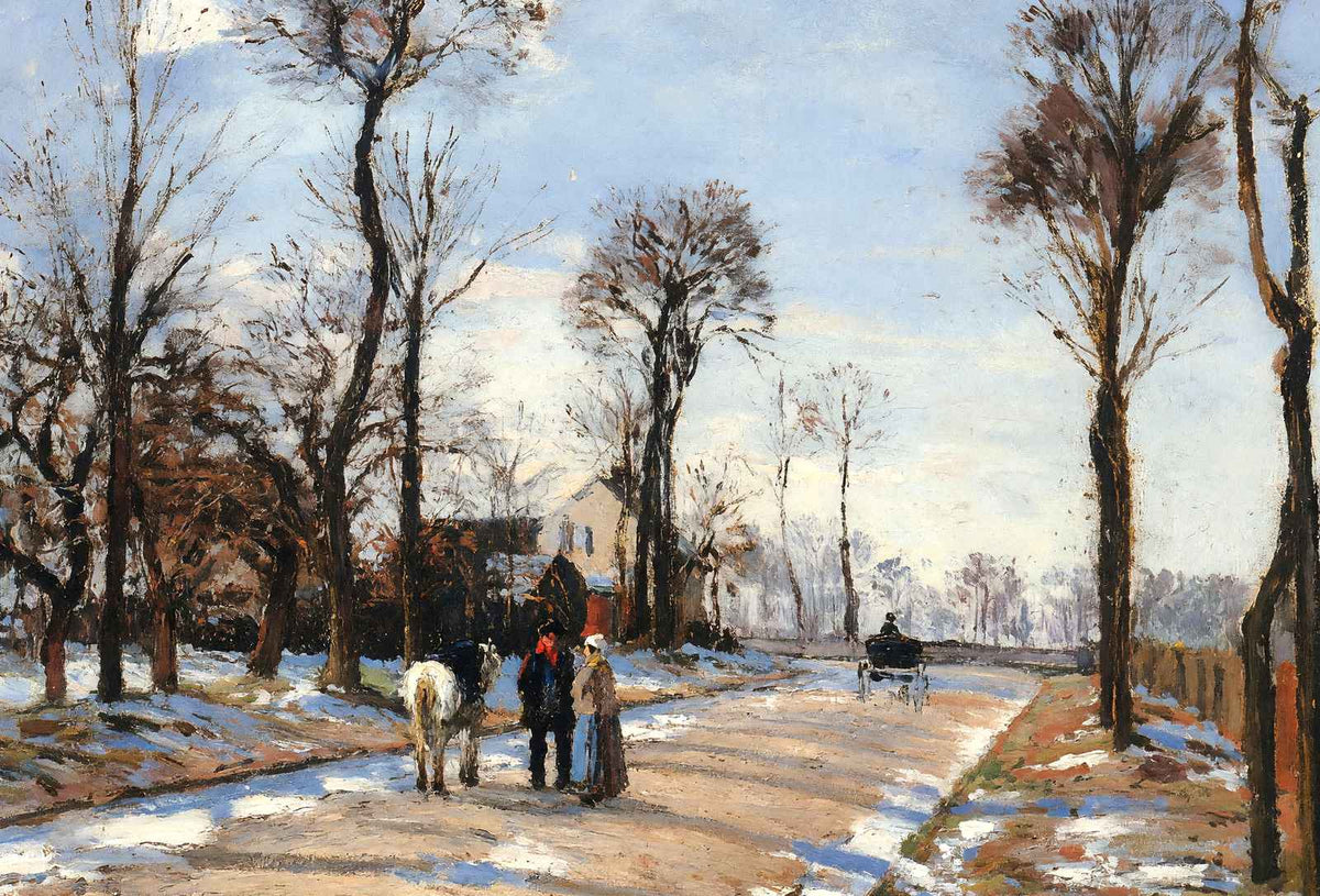Street Winter Sunlight and Snow 1872 by Camille Pissarro Art Print (6 Sizes)
