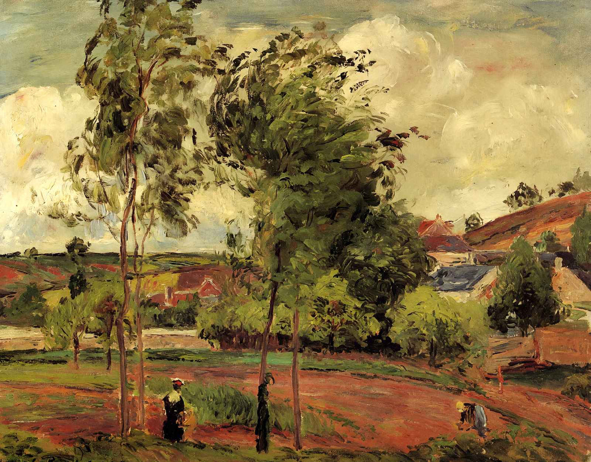 Strong Winds, Pontoise Art Print 1877 Painting by Camille Pissarro (6 Sizes)