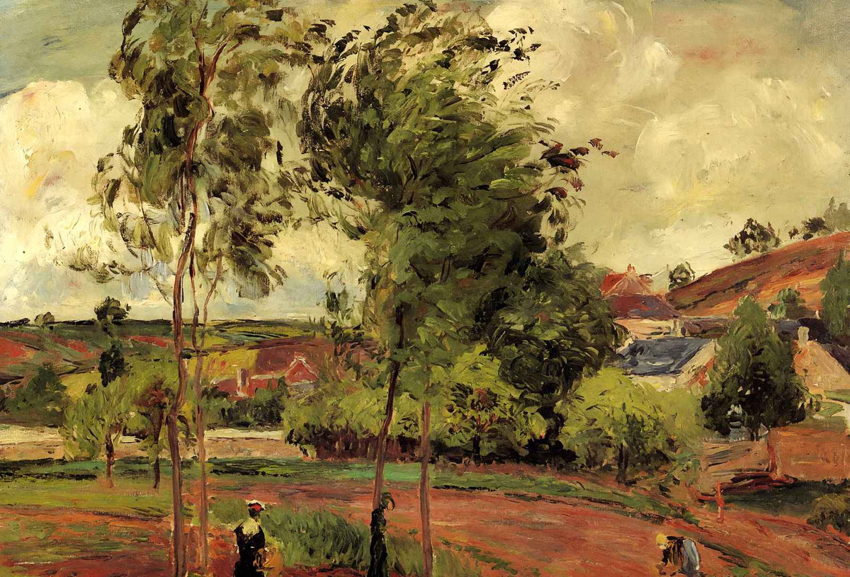 Strong Winds, Pontoise Art Print 1877 Painting by Camille Pissarro (6 Sizes)
