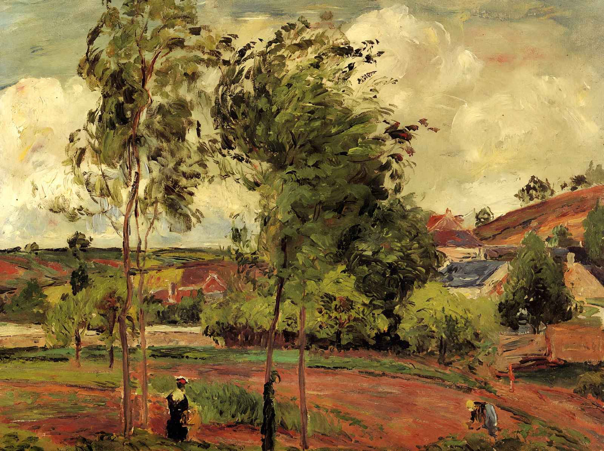Strong Winds, Pontoise Art Print 1877 Painting by Camille Pissarro (6 Sizes)