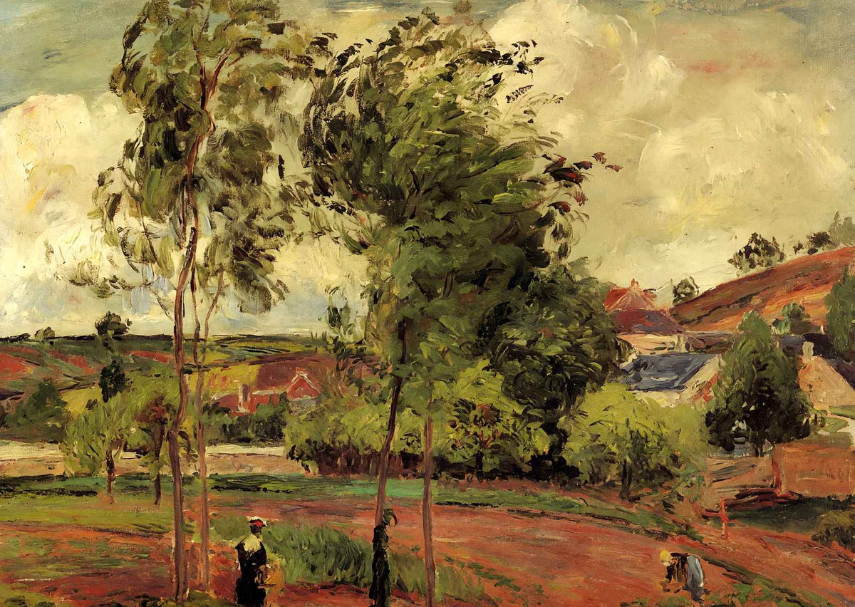 Strong Winds, Pontoise Art Print 1877 Painting by Camille Pissarro (6 Sizes)