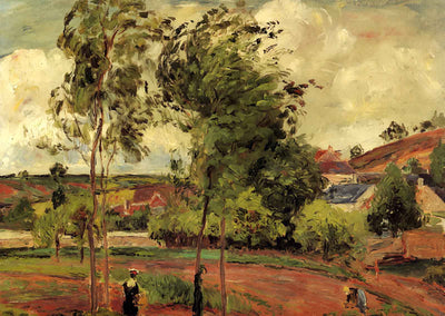 Strong Winds, Pontoise Art Print 1877 Painting by Camille Pissarro (6 Sizes)