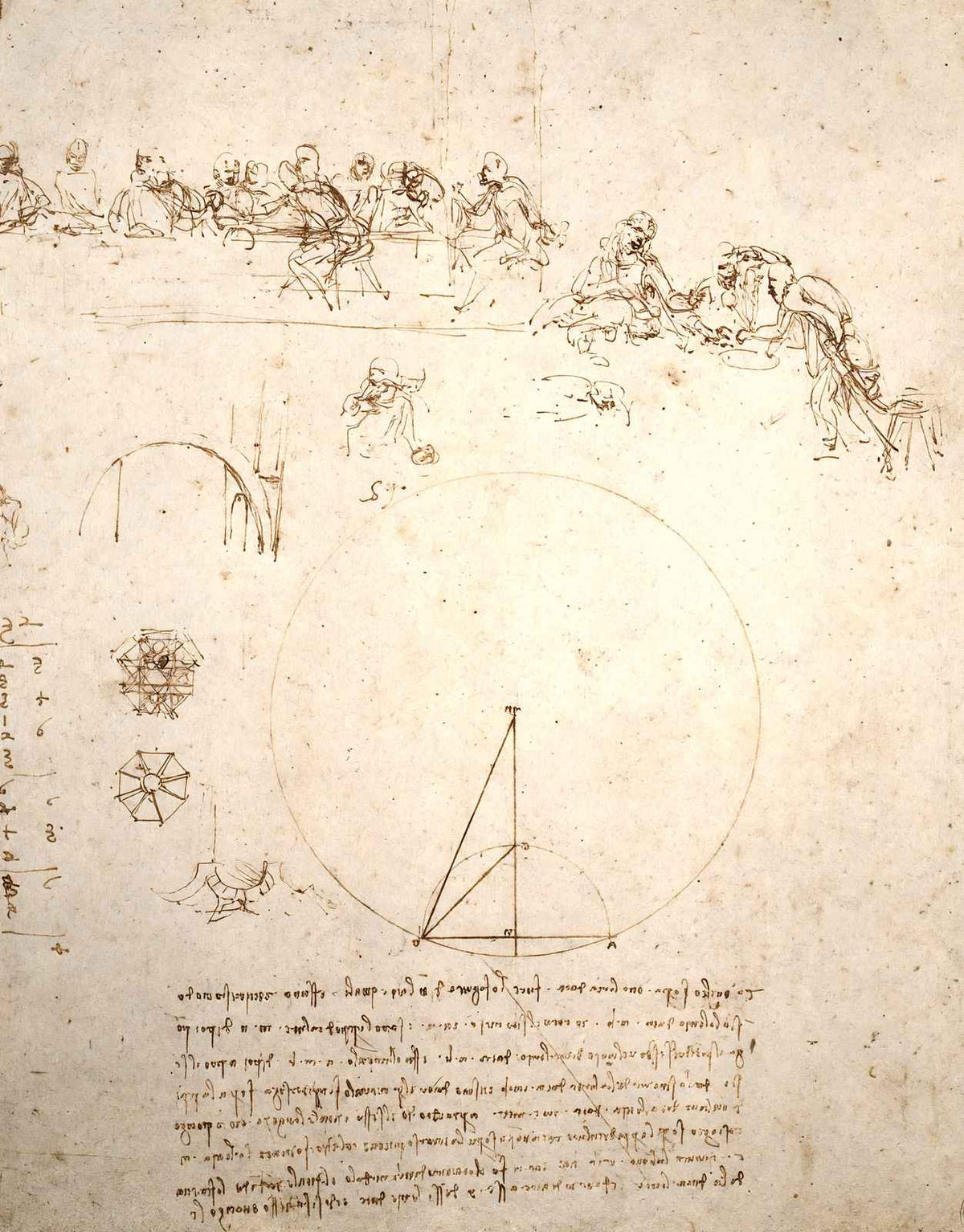 Study for the Last Supper 1494 Drawing by Leonardo da Vinci Art Print (6 Sizes)