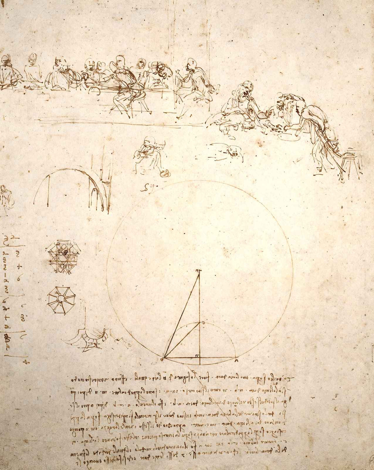 Study for the Last Supper fine art print by Leonardo da Vinci (1494)