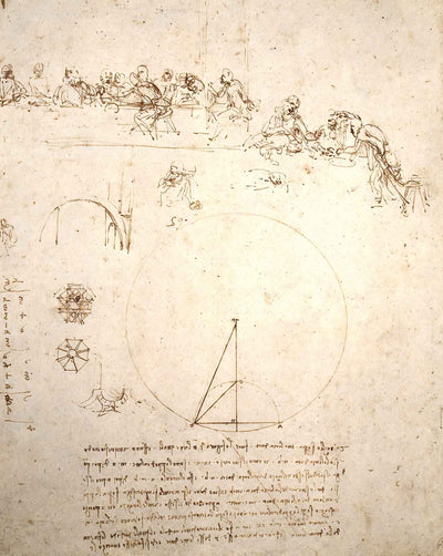 Study for the Last Supper fine art print by Leonardo da Vinci (1494)