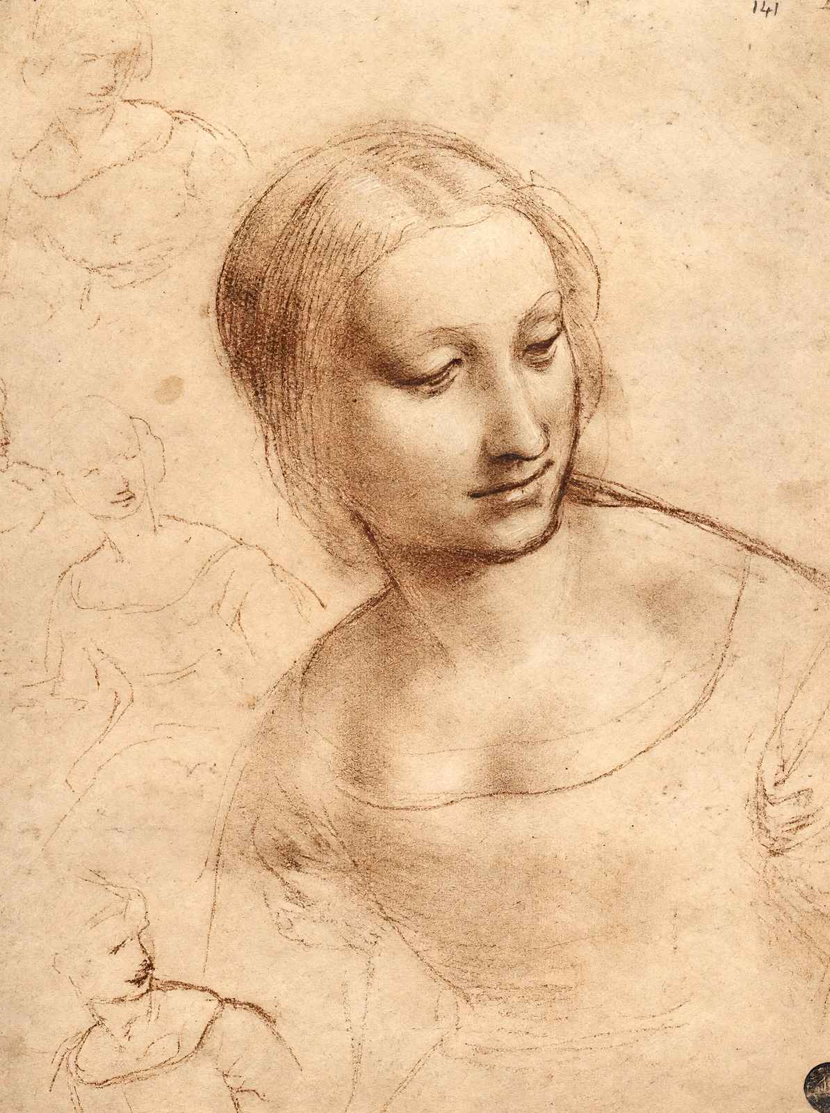 Study for Madonna with the Yarnwinder 1501 by da Vinci Art Print (6 Sizes)