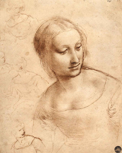 Study for Madonna with the Yarnwinder fine art print by Leonardo da Vinci (1501)