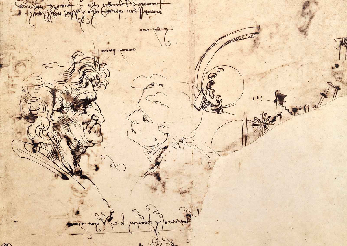 Study Sheet 1478 Drawing by Leonardo da Vinci Art Print (6 Sizes) - High Quality