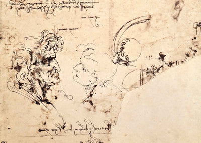 Study Sheet 1478 Drawing by Leonardo da Vinci Art Print (6 Sizes) - High Quality