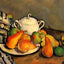 Sugarbowl, Pears and Tablecloth Art Print 1894 by Paul Cezanne (6 Sizes)