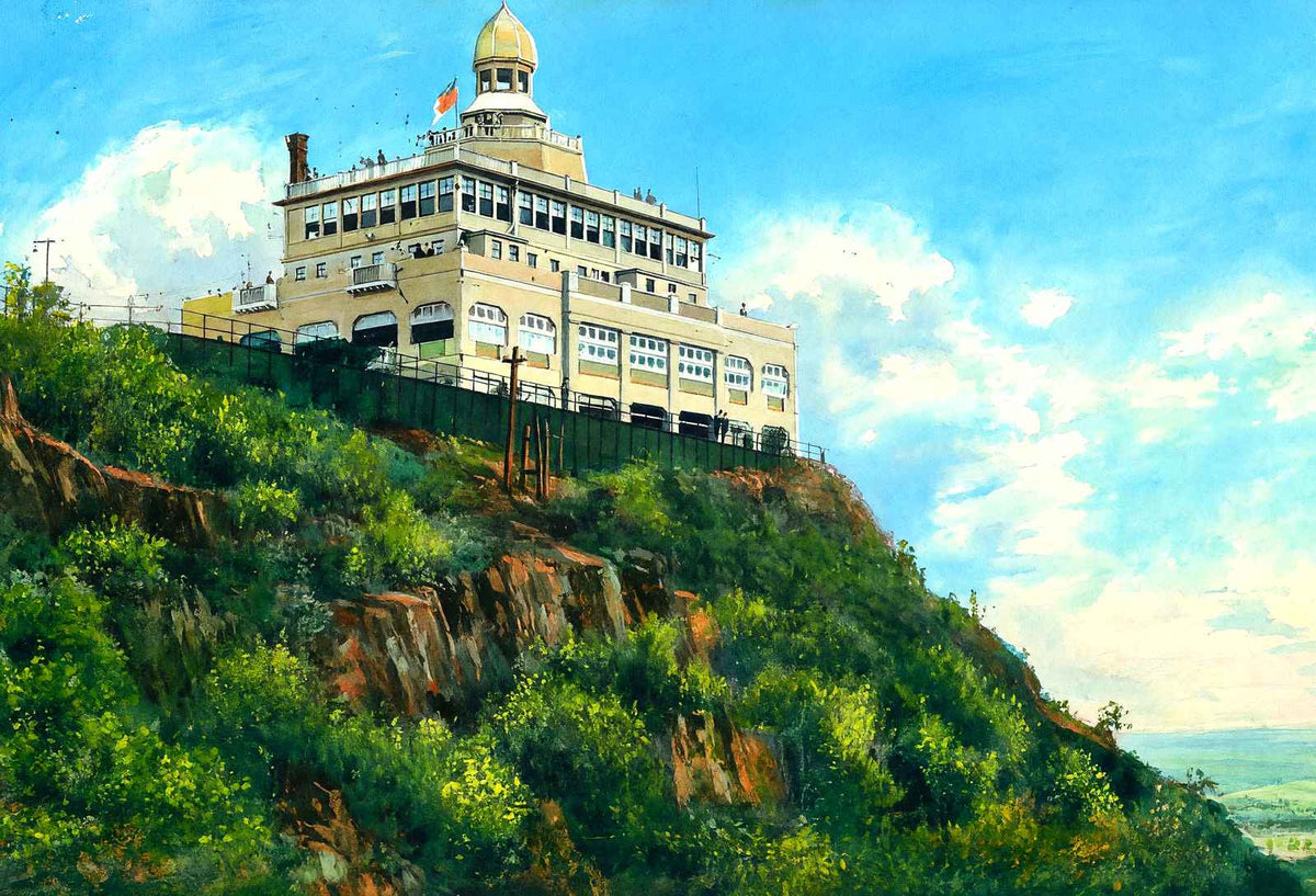 Summit House Mt Tom from the North, Easthampton, MA 1908 Art Print (7 Sizes)