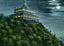 Summit House Mt Tom by Moonlight, Easthampton, MA in 1908 Vintage Print
