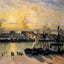 Sunset, the Port of Rouen (Steamboats) 1898 by Pissarro Art Print (6 Sizes)