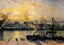 Sunset, the Port of Rouen (Steamboats) 1898 by Pissarro Art Print (6 Sizes)
