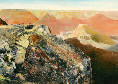 Sunset from Bright Angel Grand Canyon in 1907 Art Print (7 Sizes) - Restored