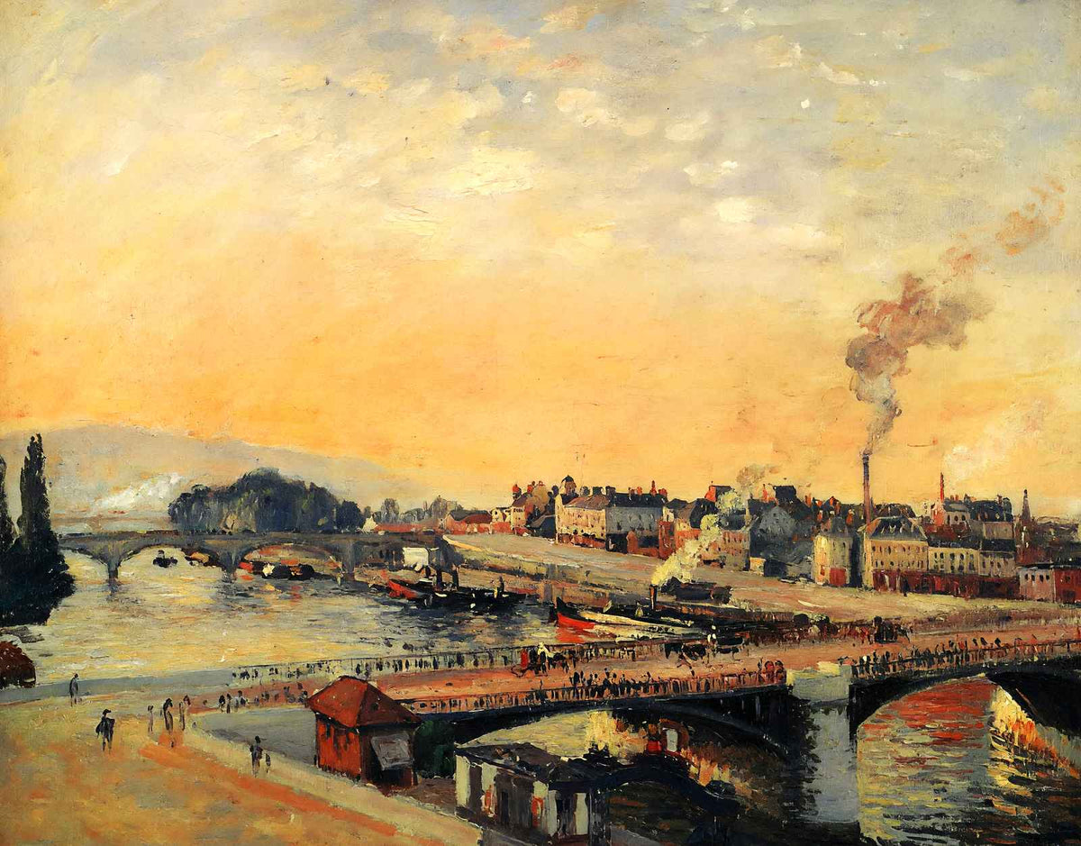 Sunrise at Rouen 1898 Painting by Camille Pissarro Art Print (6 Sizes)