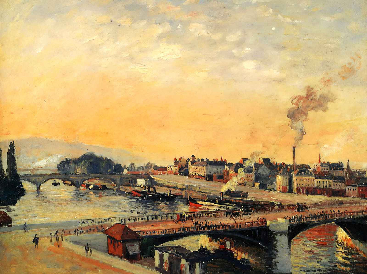 Sunrise at Rouen 1898 Painting by Camille Pissarro Art Print (6 Sizes)