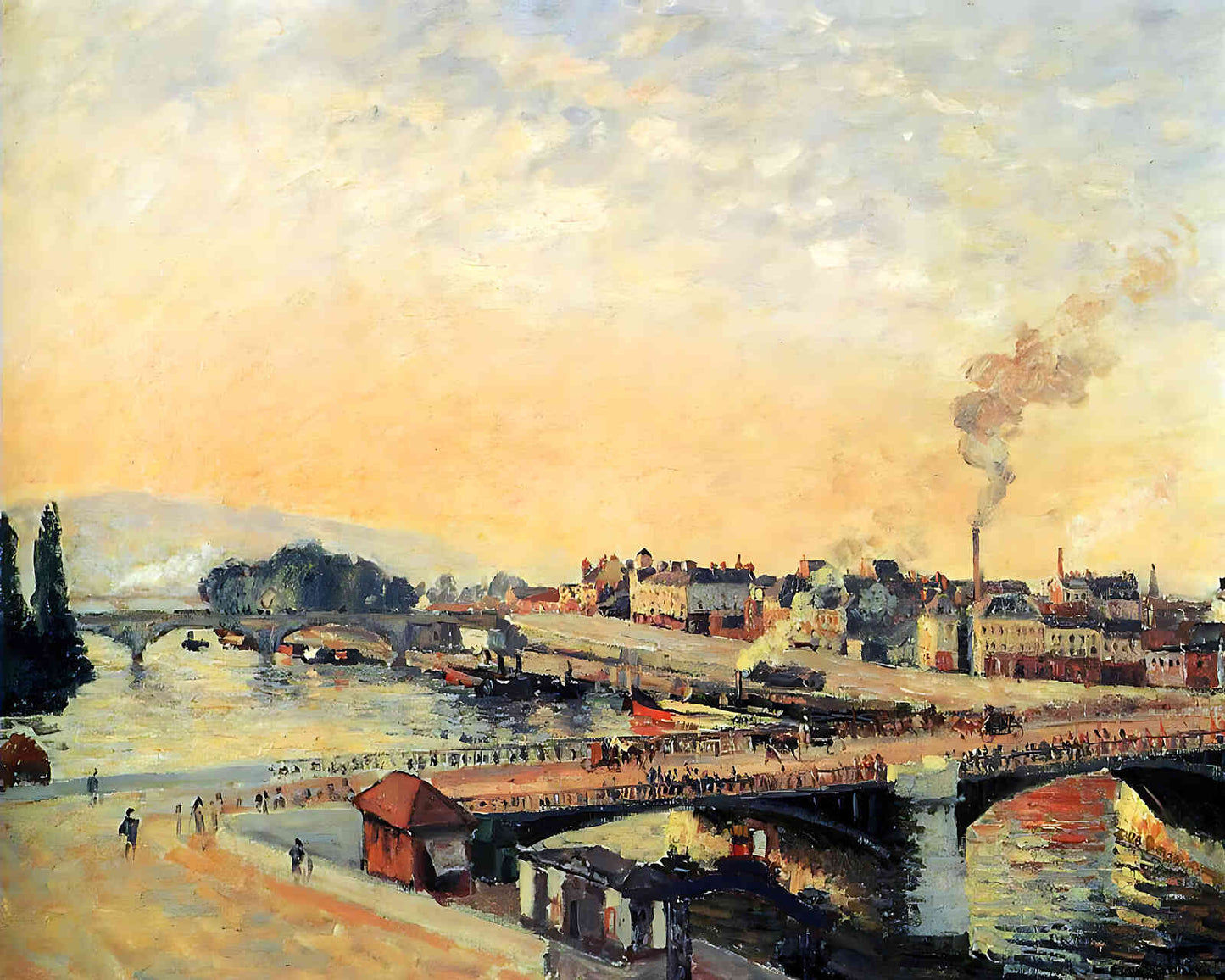 Sunrise at Rouen Painting by Camille Pissarro 8x10" Art Print (Premium Print)