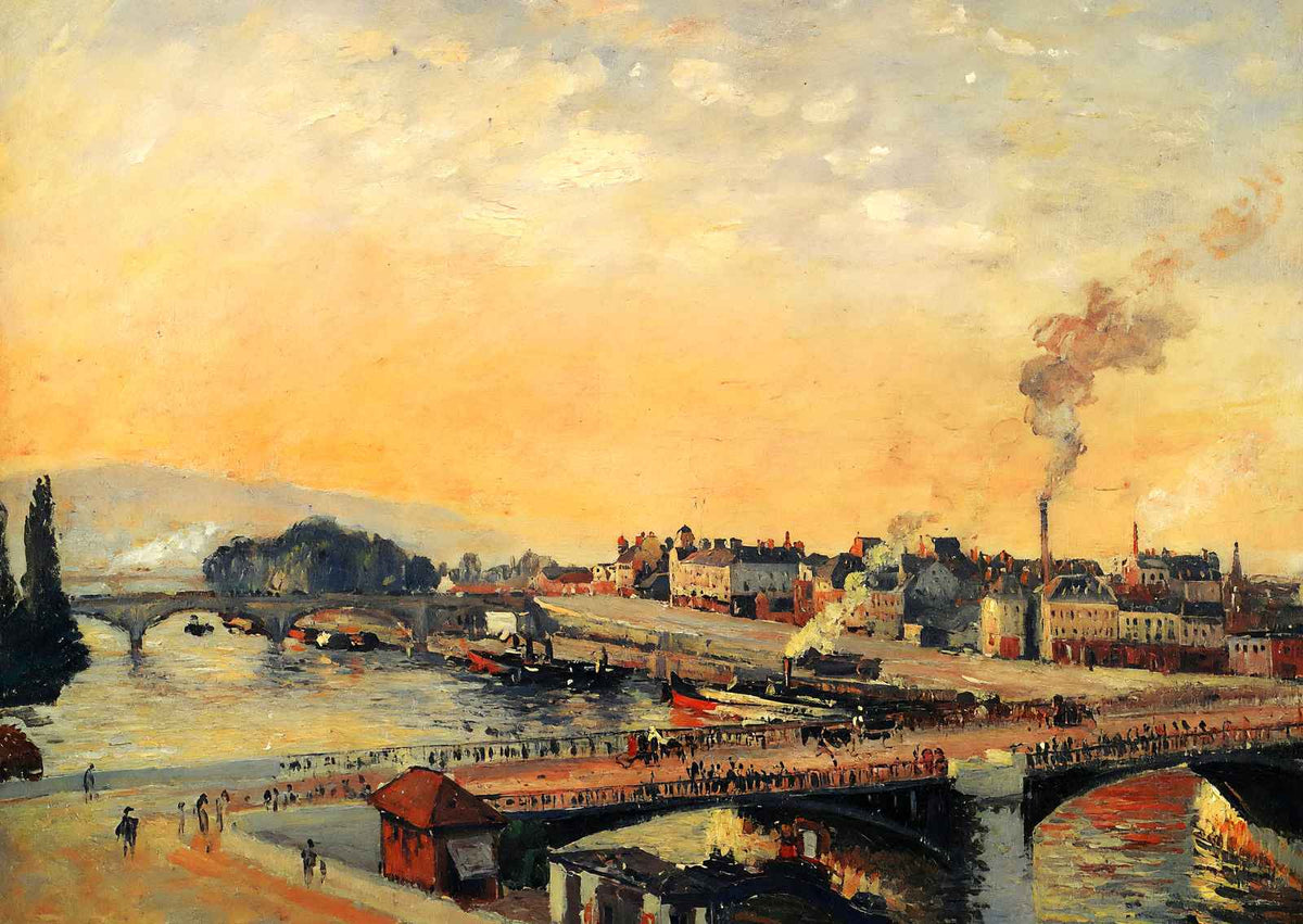 Sunrise at Rouen 1898 Painting by Camille Pissarro Art Print (6 Sizes)