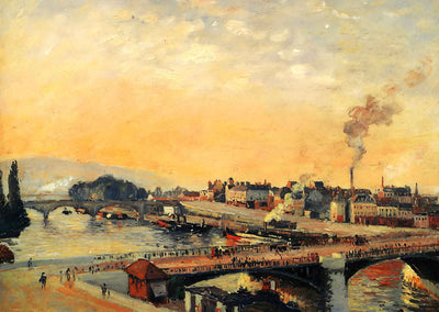 Sunrise at Rouen 1898 Painting by Camille Pissarro Art Print (6 Sizes)