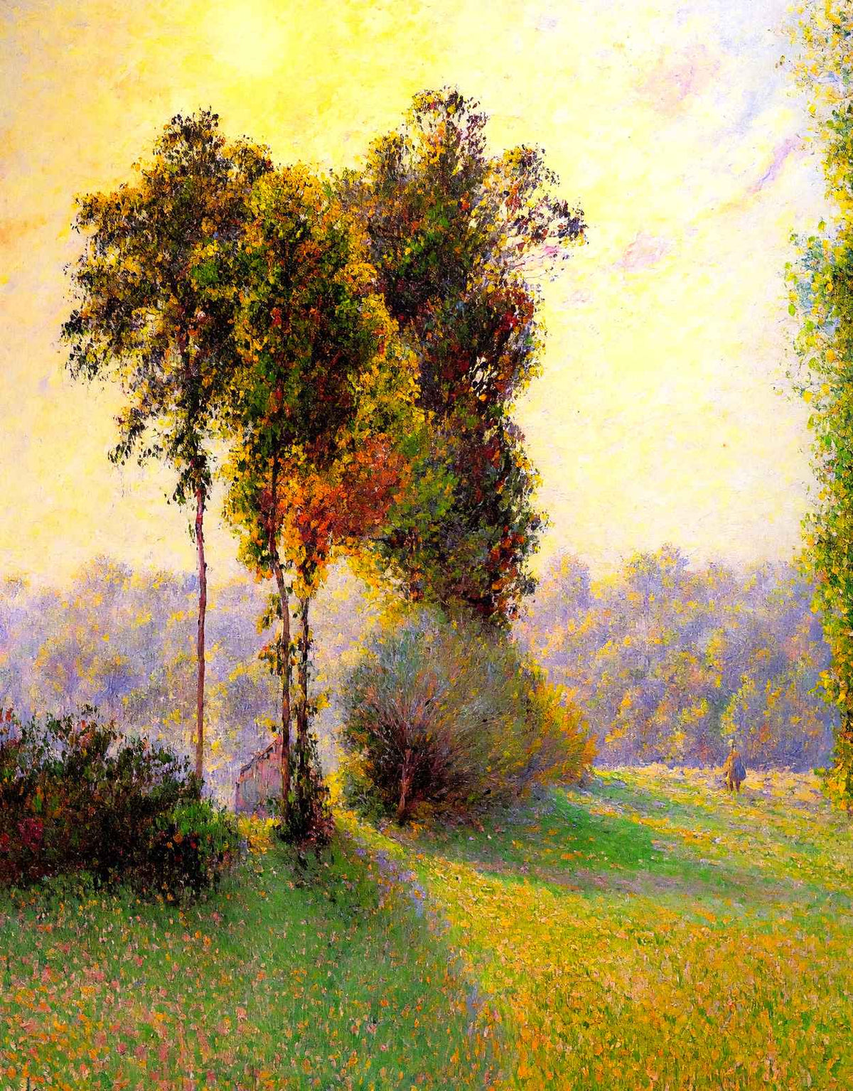 Sunset at Sent Charlez. Eragny Fine Art Print 1891 by Camille Pissarro (6 Sizes)