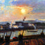 Sunset, Rouen Art Print 1898 Painting by Camille Pissarro (6 Sizes) - Restored