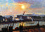 Sunset, Rouen Art Print 1898 Painting by Camille Pissarro (6 Sizes) - Restored