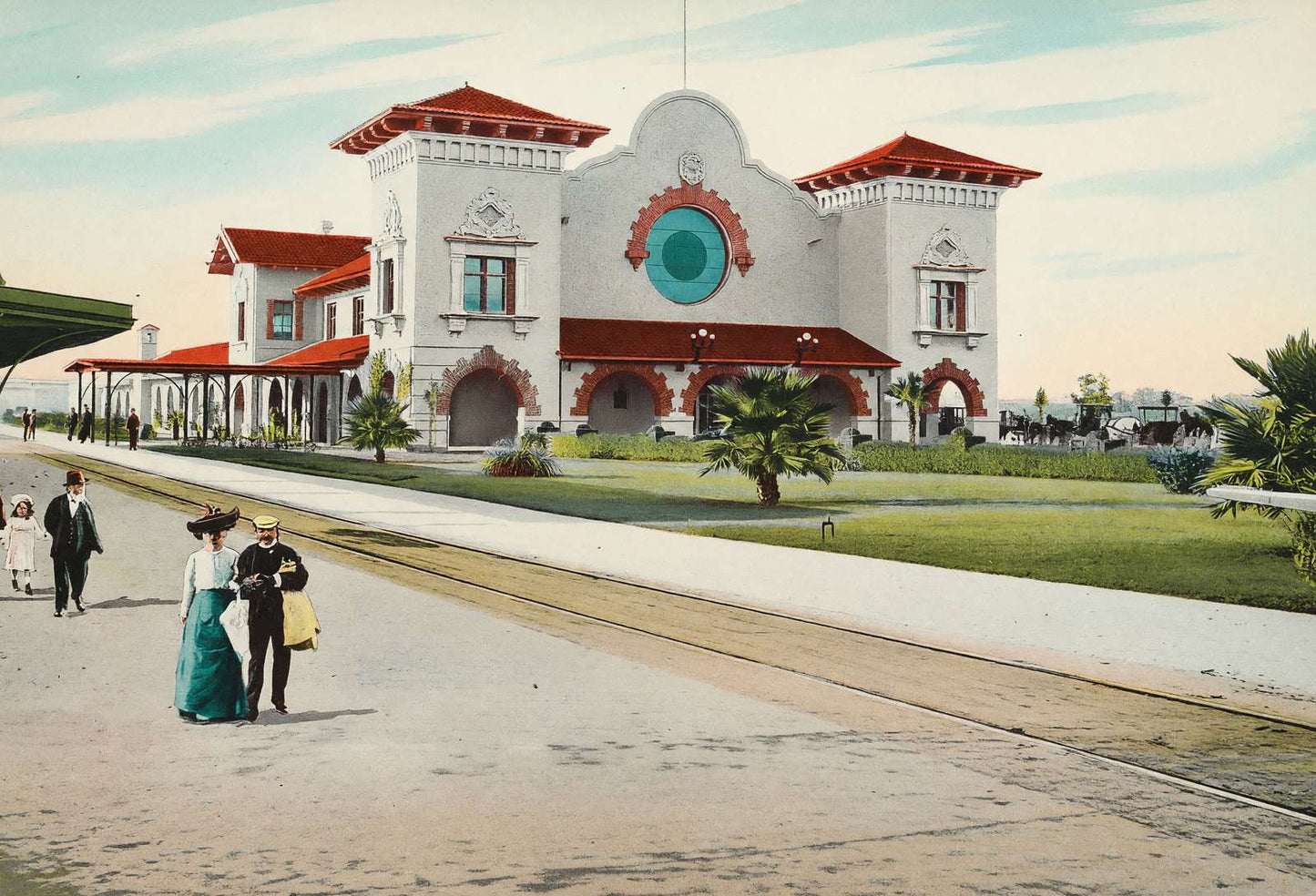 Sunset Depot San Antonio in 1906 Vintage Print (7 Sizes) - Premium Print