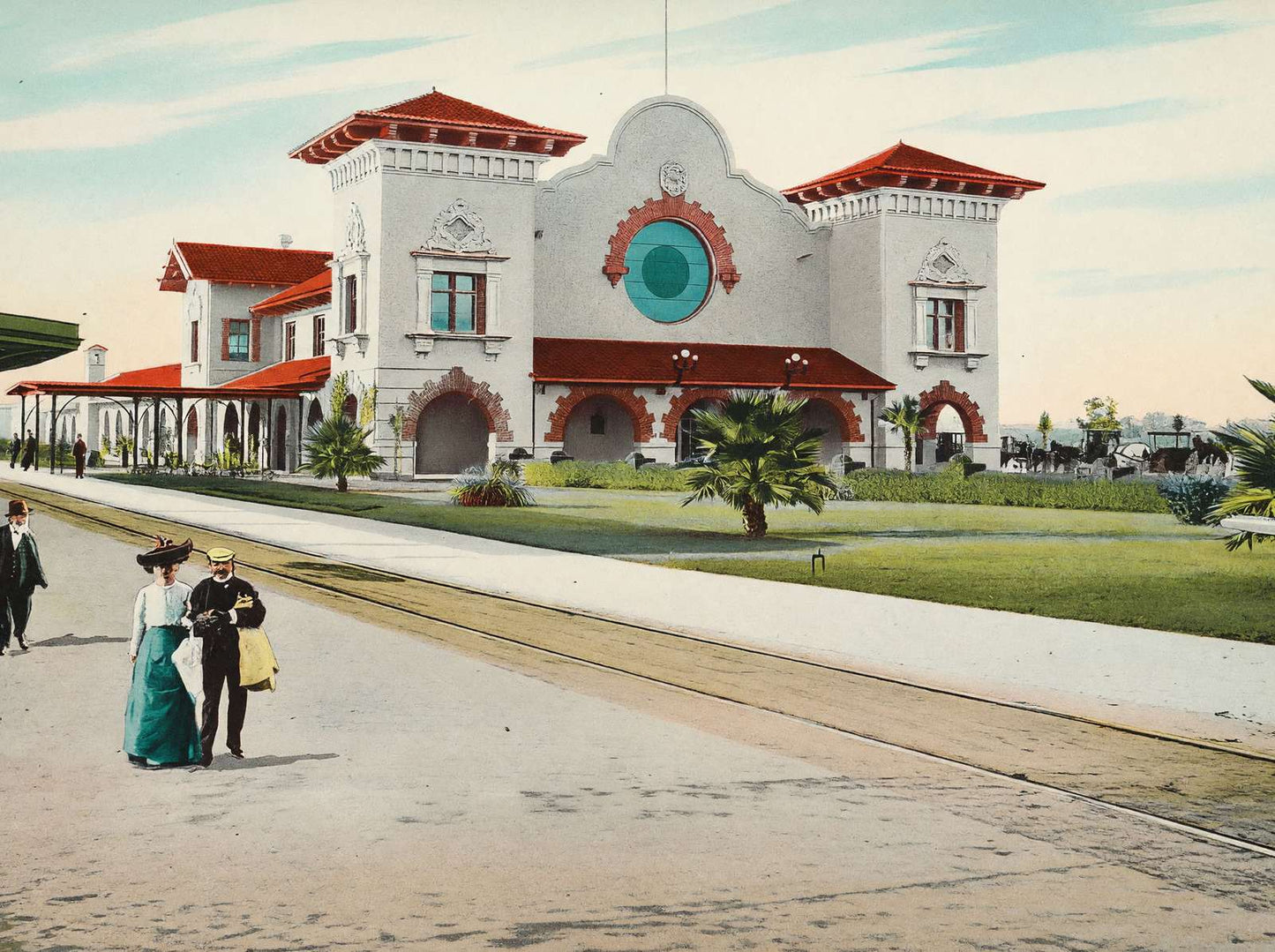 Sunset Depot San Antonio in 1906 Vintage Print (7 Sizes) - Premium Print