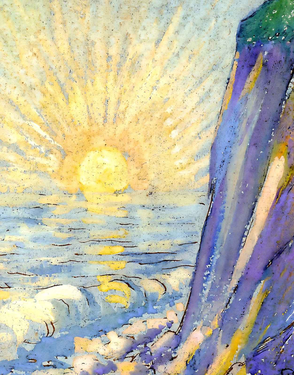 Sunrise on the Sea Art Print 1883 Painting by Camille Pissarro (6 Sizes)