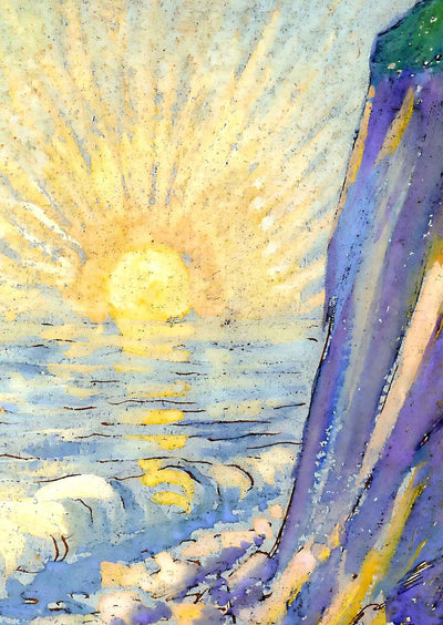 Sunrise on the Sea Art Print 1883 Painting by Camille Pissarro (6 Sizes)