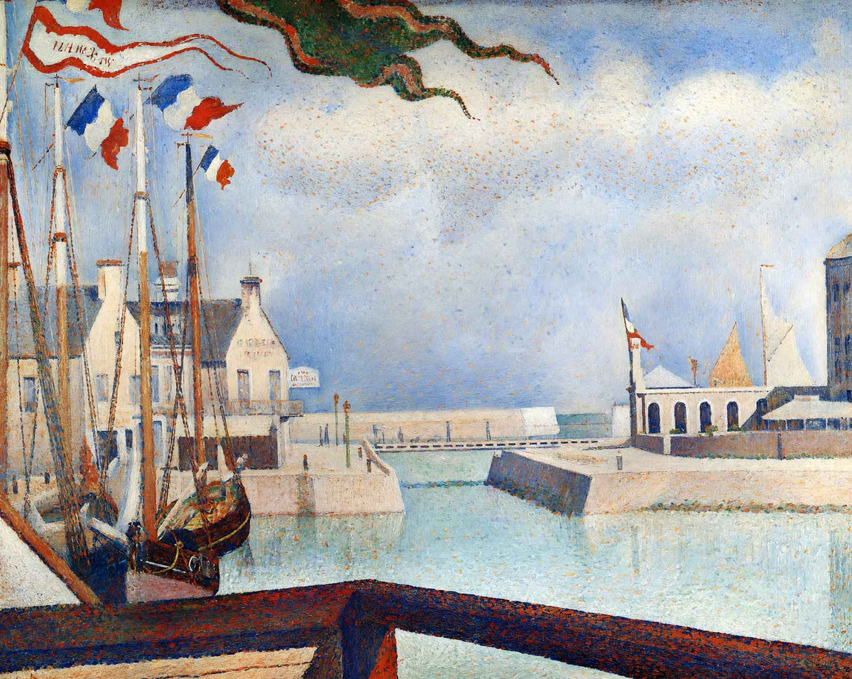 Sunday at Port-En-Bessin art print by Georges Seurat (1888)