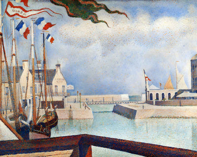 Sunday at Port-En-Bessin art print by Georges Seurat (1888)