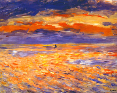 Sunset at Sea Painting by Pierre-Auguste Renoir 8x10" Art Print - Acid Free