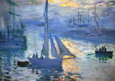 Sunrise, The Sea 1873 Painting by Claude Monet Art Print (6 Sizes)
