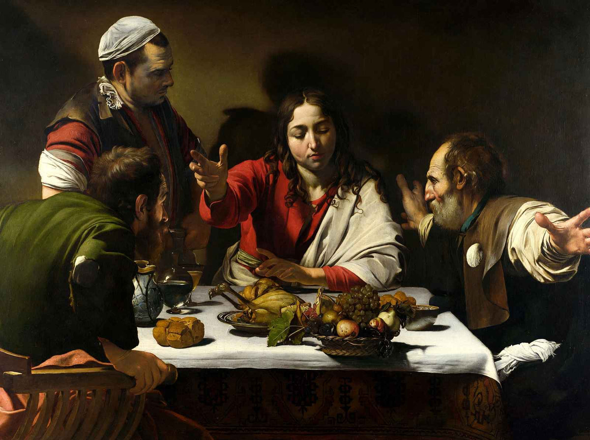Supper at Emmaus Bible Art Print Painting by Caravaggio (6 Sizes) - Jesus