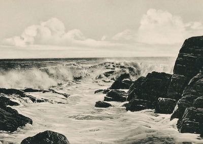Surf Scene Off Portland Maine in 1908 Vintage Print (7 Sizes) - Premium Print