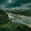 Suspension Bridge Night View Waco in 1905 Vintage Print (7 Sizes) - Retouched