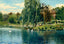 Swan Island Grant Park Atlanta in 1906 Art Print (7 Sizes) - Premium Print