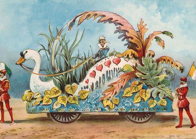 Swan Float Houston Carnival 1907 Vintage Print (7 Sizes) - Premium Print