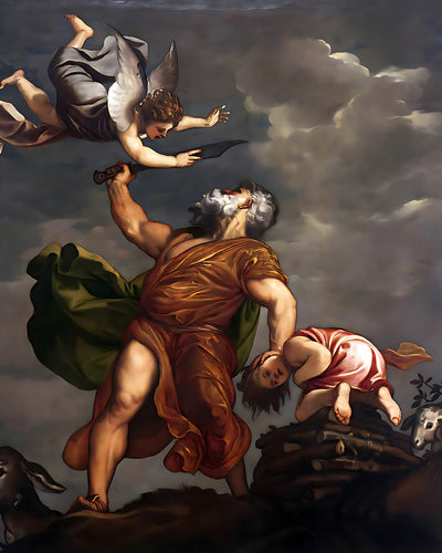 Sacrifice of Isaac, Angel Intervenes Painting 8x10" Bible Art Print