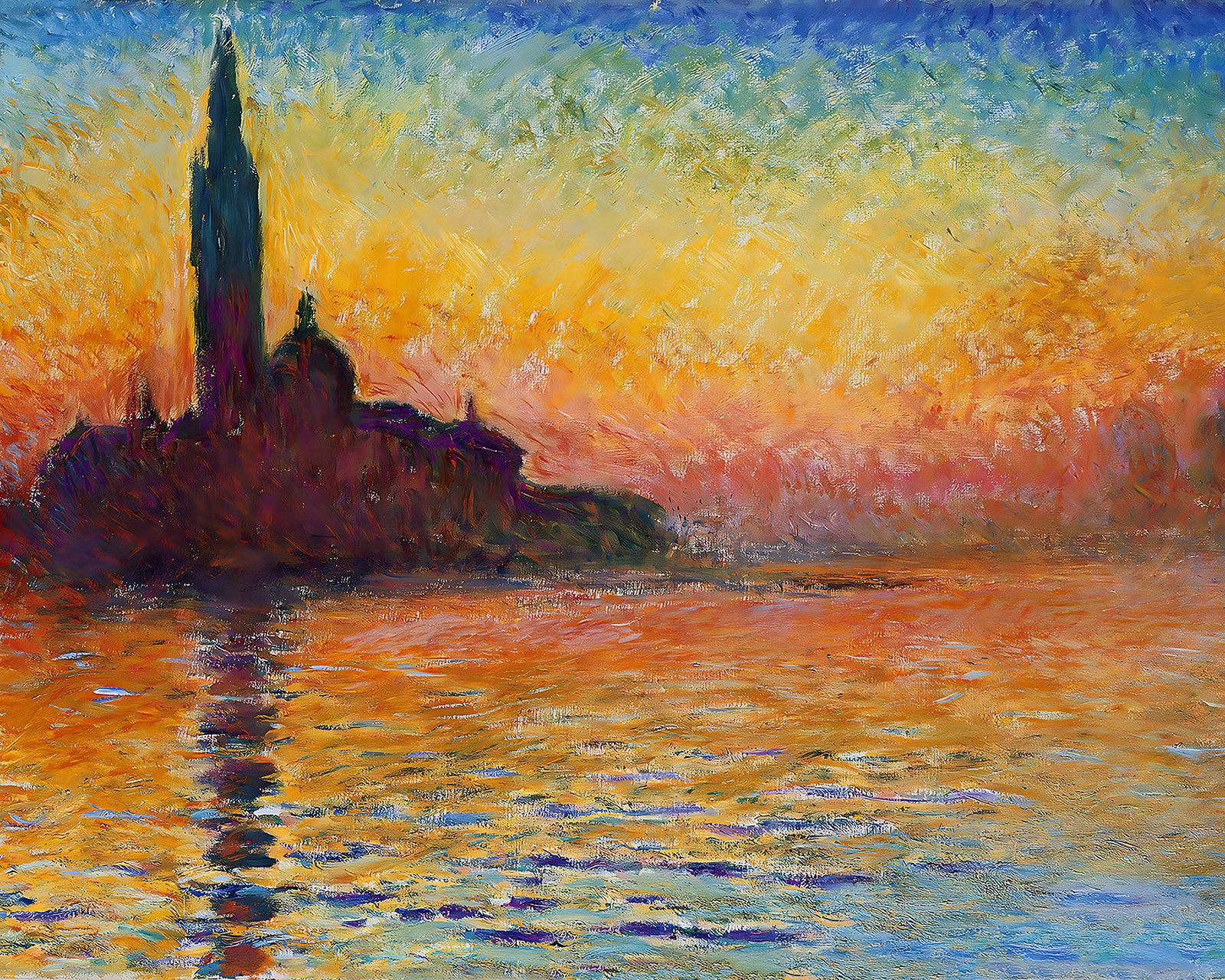 San Giorgio Maggiore at Dusk Painting by Claude Monet 8x10" Art Print
