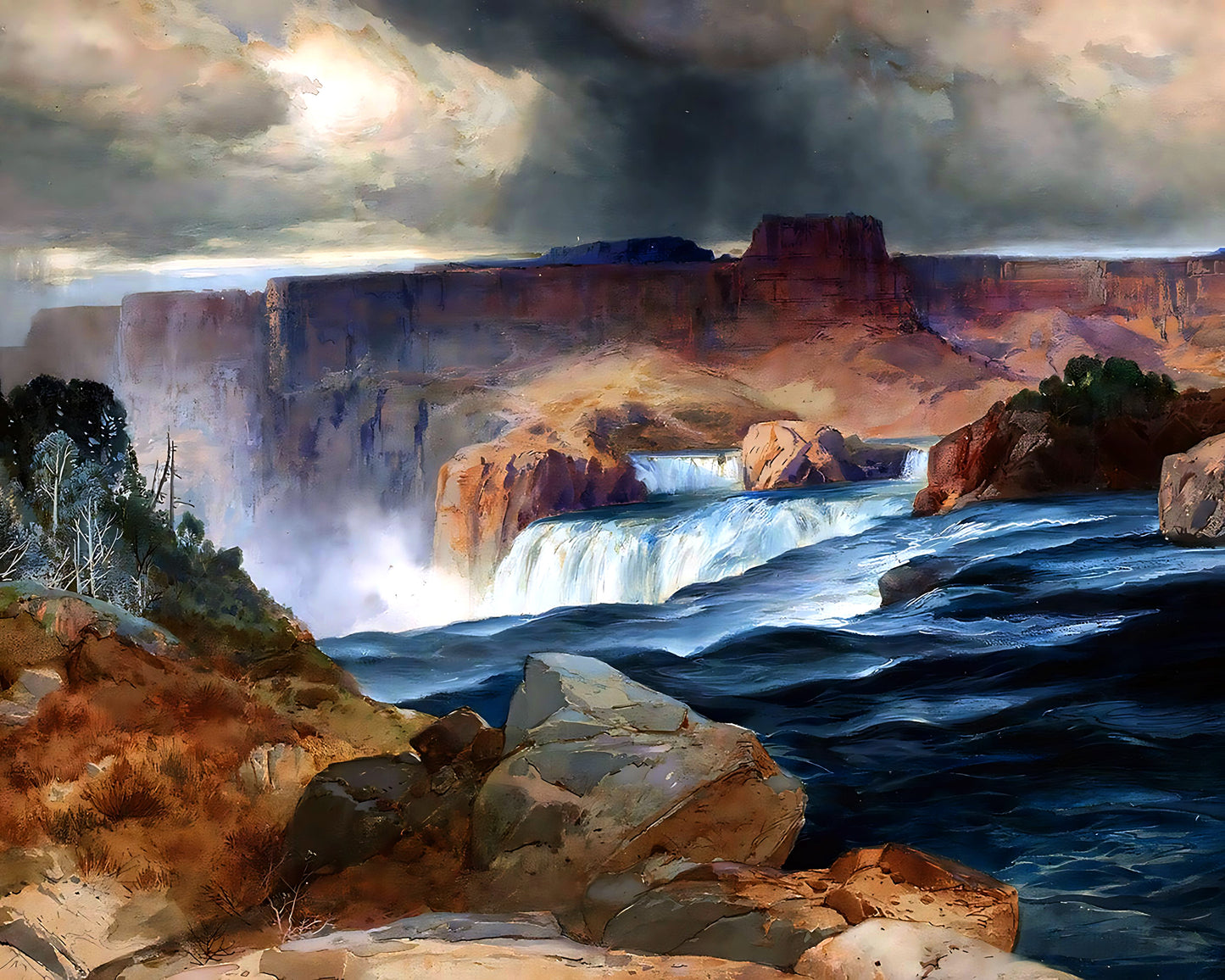 Shoshone Falls, Snake River, Idaho Painting by Thomas Moran 8x10" Art Print