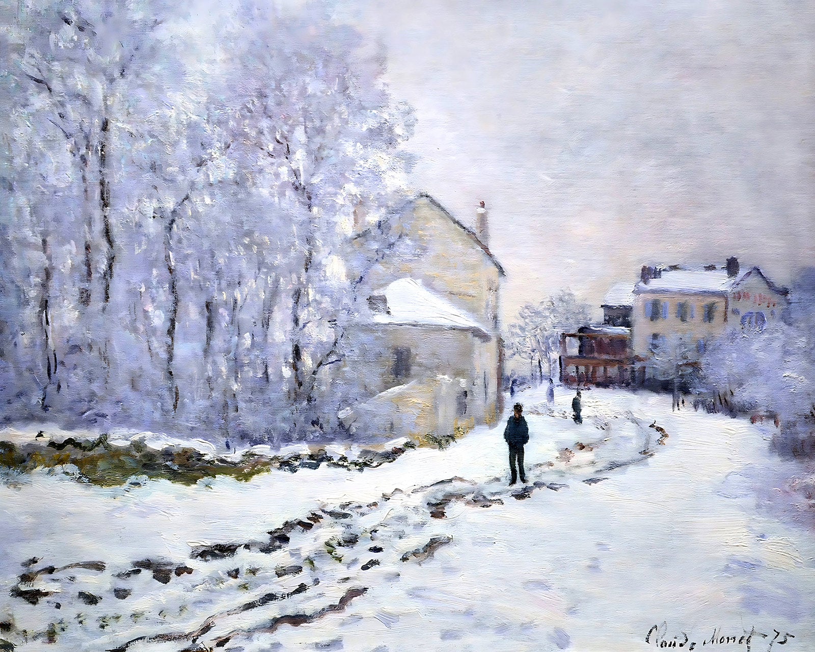 Snow at Argenteuil Painting by Claude Monet 8x10" Art Print