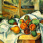 Table, Napkin and Fruit Art Print 1900 Painting by Paul Cezanne (6 Sizes)