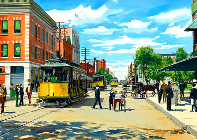 Franklin Street Looking North Tampa FL in 1905 Art Print (7 Sizes)