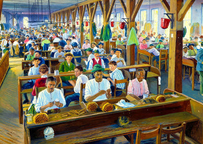 Interior Model Cigar Factory Tampa in 1905 Art Print (7 Sizes) - Enhanced