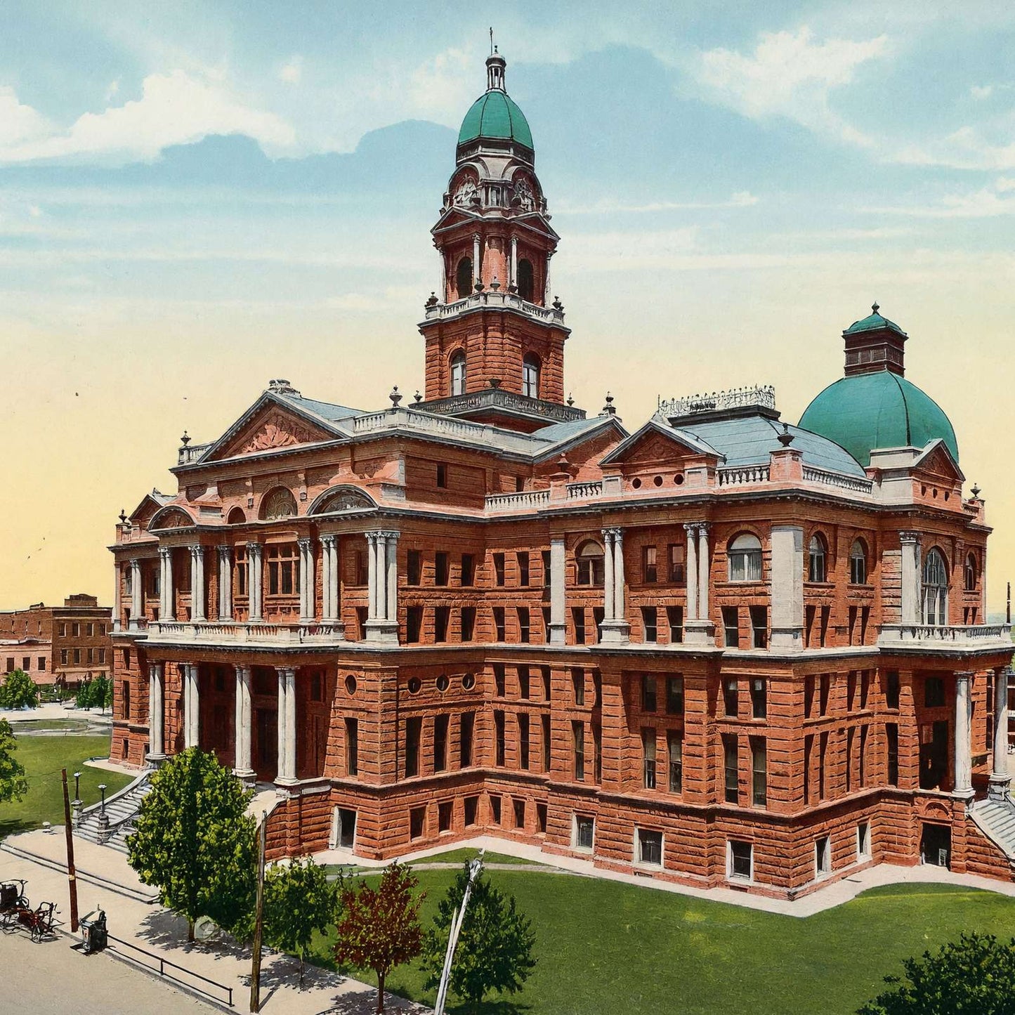 Tarrant County Court House Fort Worth in 1906 Vintage Print (7 Sizes)