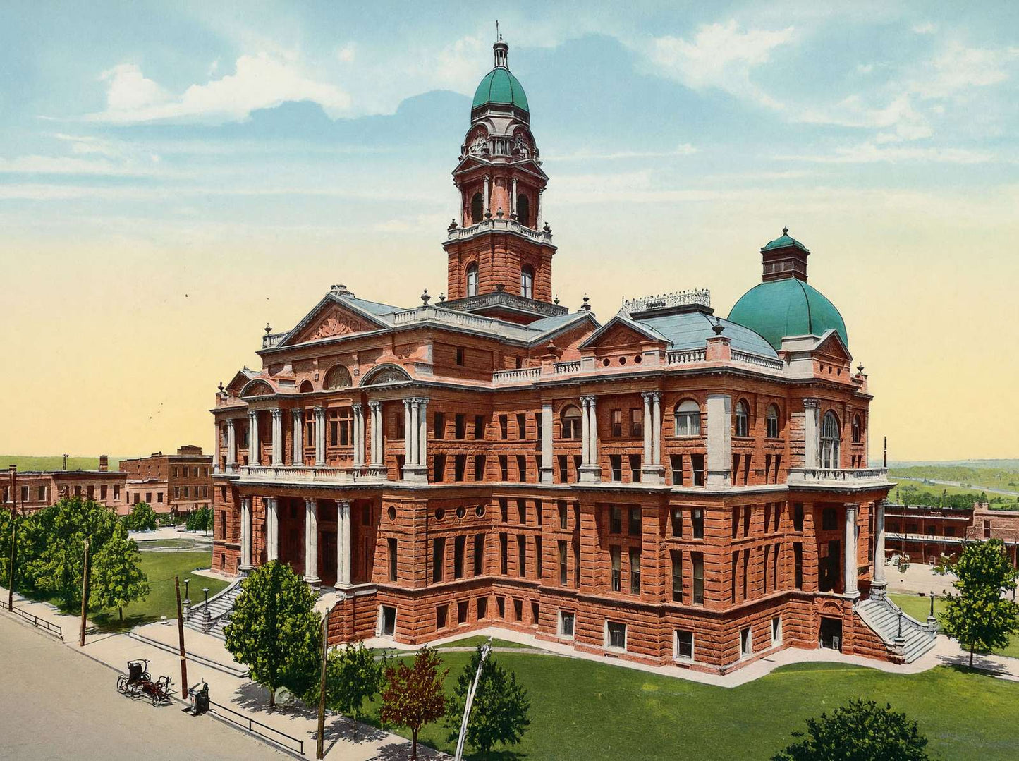 Tarrant County Court House Fort Worth in 1906 Vintage Print (7 Sizes)